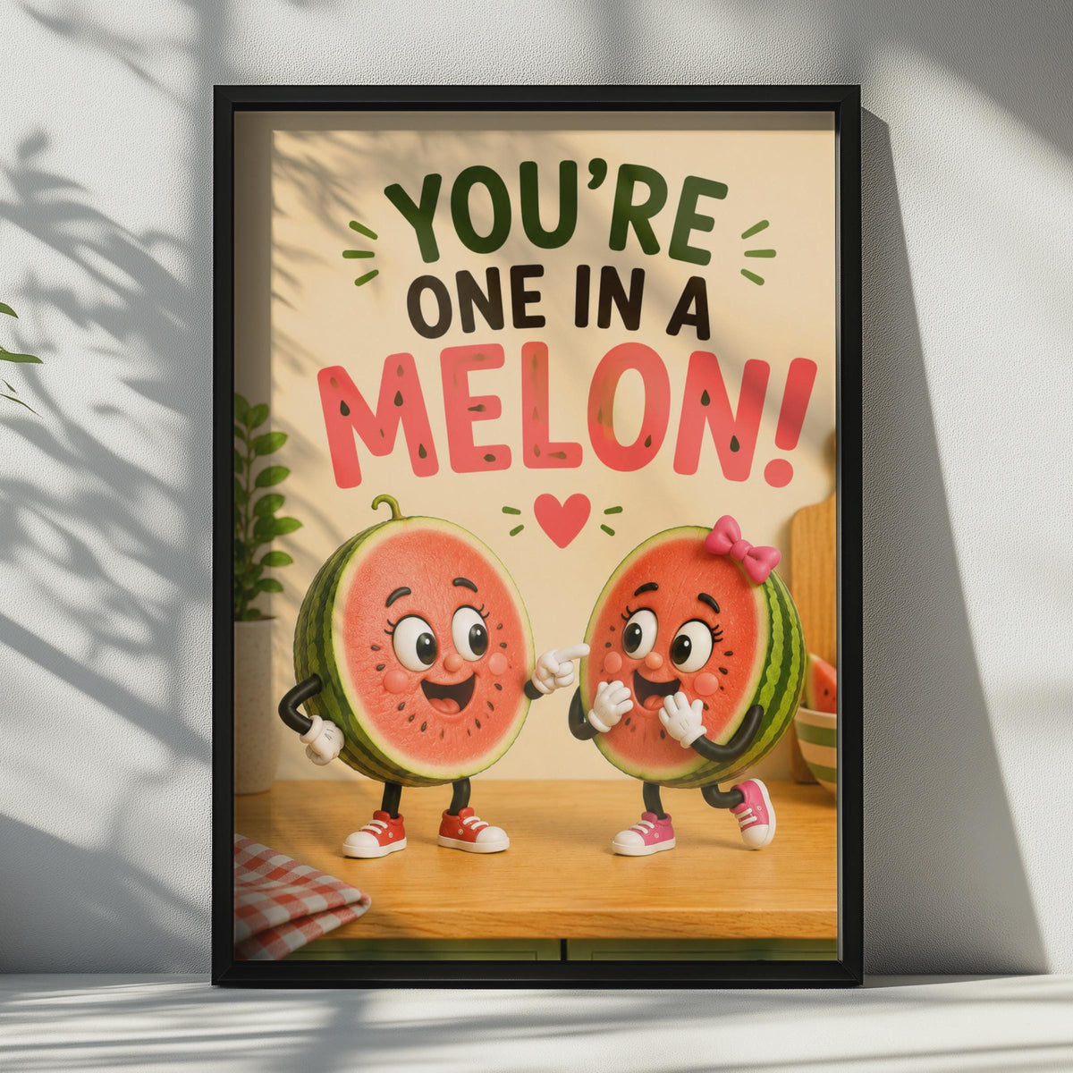 Watermelon Pun Poster, Funny Fruit Wall Art, Kitchen Decor Print