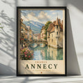 Annecy France Travel Poster, La Venise des Alpes, French Alps Wall Art Print