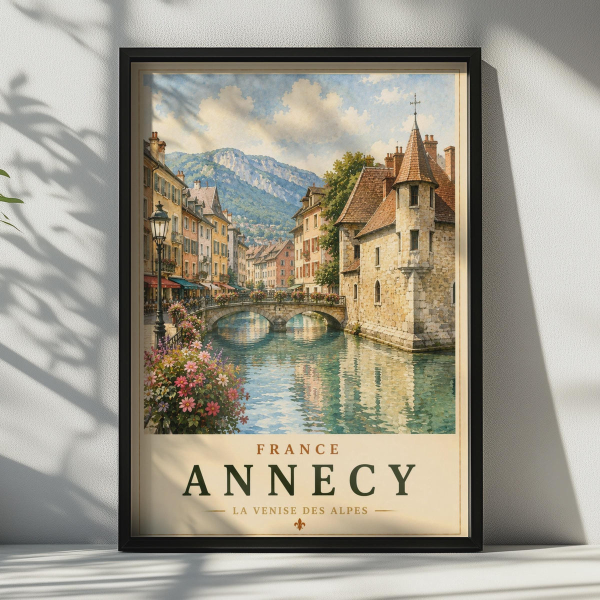 Annecy France Travel Poster, La Venise des Alpes, French Alps Wall Art Print