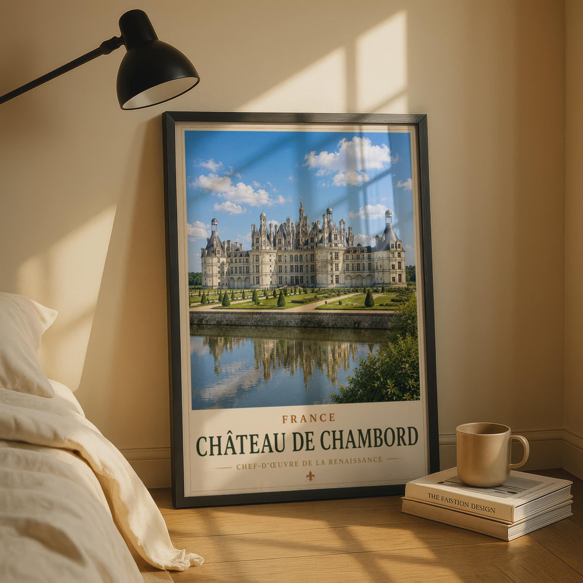 Chateau de Chambord France Travel Poster, Loire Valley French Castle Wall Art