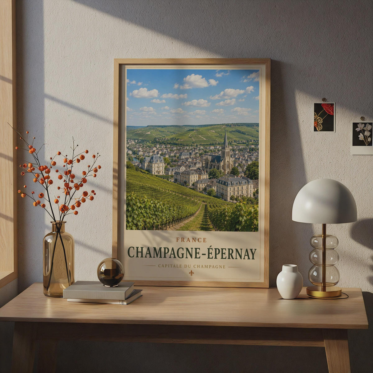 Champagne Epernay France Travel Poster, Vineyard Wall Art, French Wine Region Print