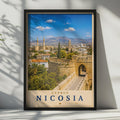 Nicosia Cyprus Travel Poster, Venetian Walls City View, Mediterranean Wall Art Print