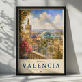Valencia Spain Travel Poster, City of Arts Sciences Wall Art, Vintage Spanish City Print