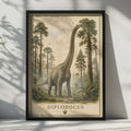 Diplodocus Dinosaur Poster, Vintage Style Sauropod Wall Art, Kids Room Print