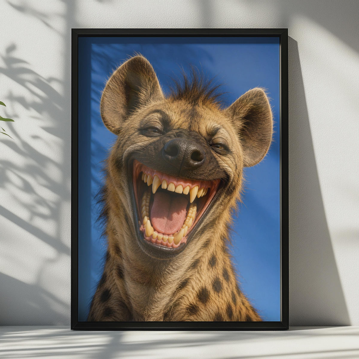 Laughing Hyena Poster, Funny Wildlife Animal Print, African Safari Wall Art