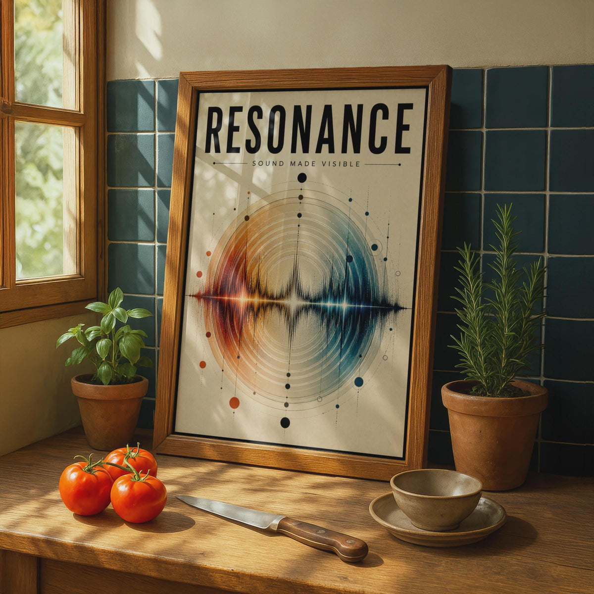 Resonance Sound Wave Poster, Music Art Print, Abstract Waveform Wall Art, Studio Decor