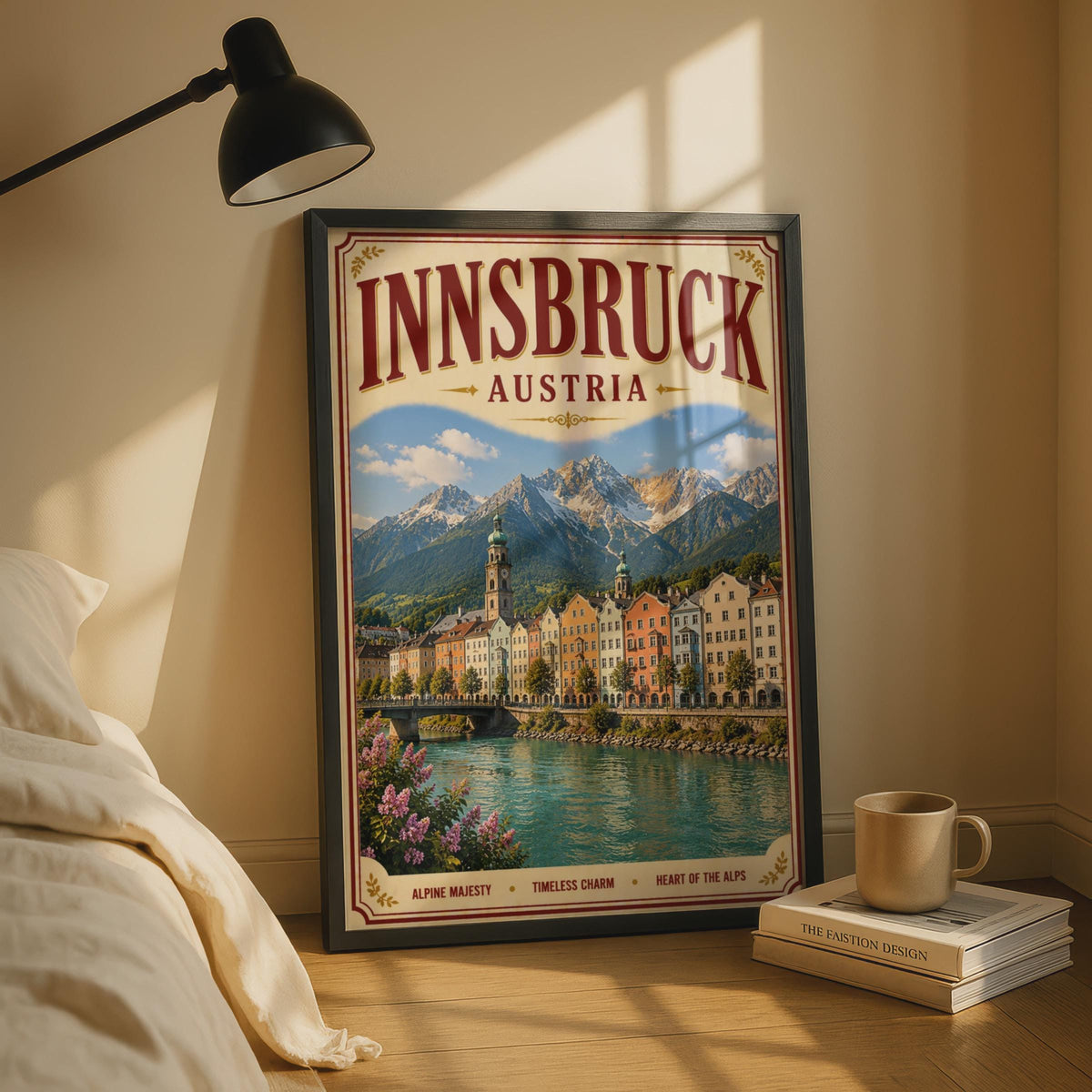 Innsbruck Austria Vintage Travel Poster, Alpine City Wall Art, Austrian Alps Print