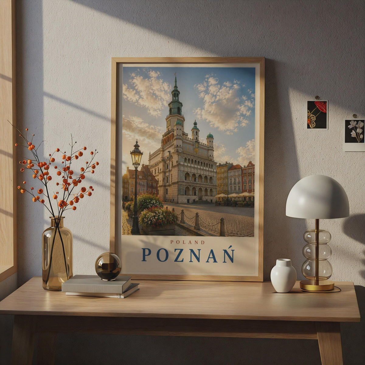 Poznan Poland Travel Poster, Old Market Square Wall Art, Polish City Print