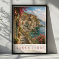 Cinque Terre Italy Travel Poster, Italian Coast Wall Art, La Dolce Vita Print