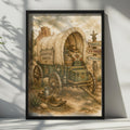 Wild West Covered Wagon Poster, Adventure Awaits Western Wall Art, Vintage Cowboy Desert Print