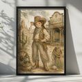 Cowgirl Wild West Poster, Watercolour Western Girl Wall Art, Children's Saloon Desert Decor