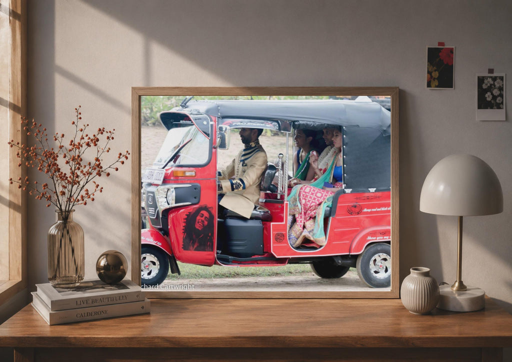 Tuk Tuk Sri Lanka Photography Poster, Colourful Street Life, Travel Wall Art Print