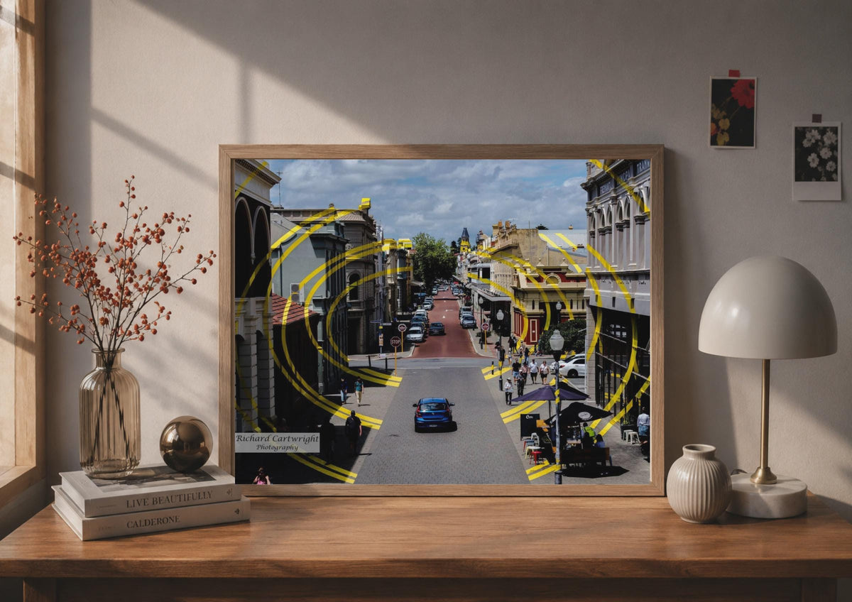 Fremantle Street Scene Poster, Western Australia Wall Art, Historic City Photography Print