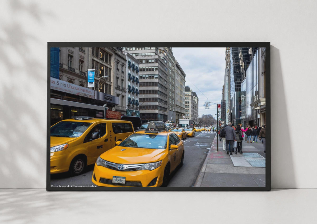 New York City Yellow Taxi Poster, NYC Street Photography, Manhattan Wall Art Print