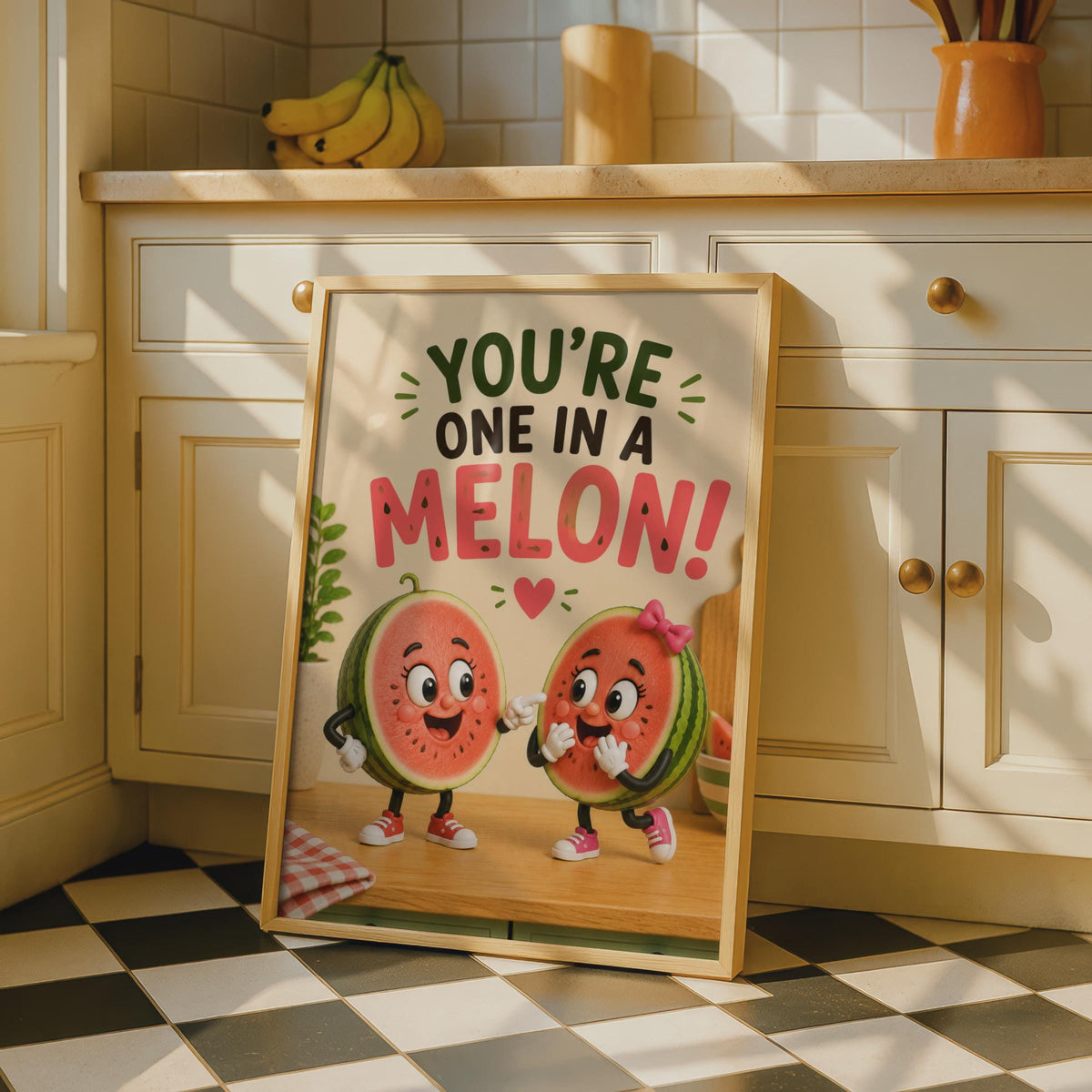 Watermelon Pun Poster, Funny Fruit Wall Art, Kitchen Decor Print