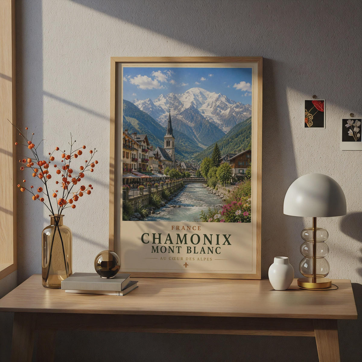 Chamonix Mont Blanc Poster, French Alps Travel Wall Art, France Mountain Print