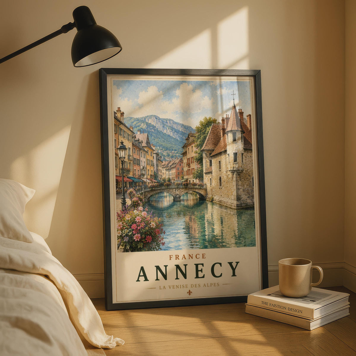 Annecy France Travel Poster, La Venise des Alpes, French Alps Wall Art Print