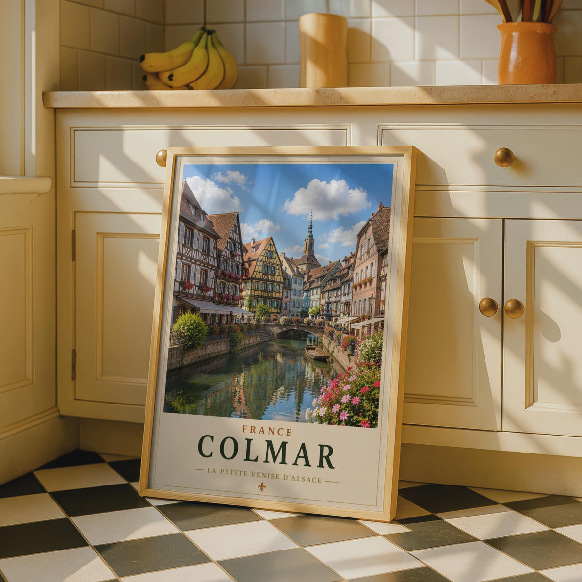 Colmar France Travel Poster, Alsace Canal Wall Art, La Petite Venise, French City Print