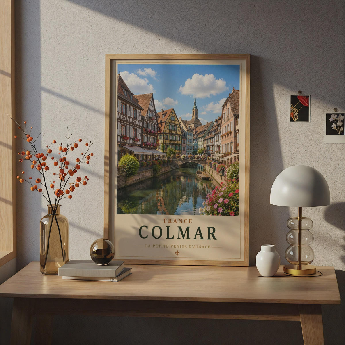 Colmar France Travel Poster, Alsace Canal Wall Art, La Petite Venise, French City Print