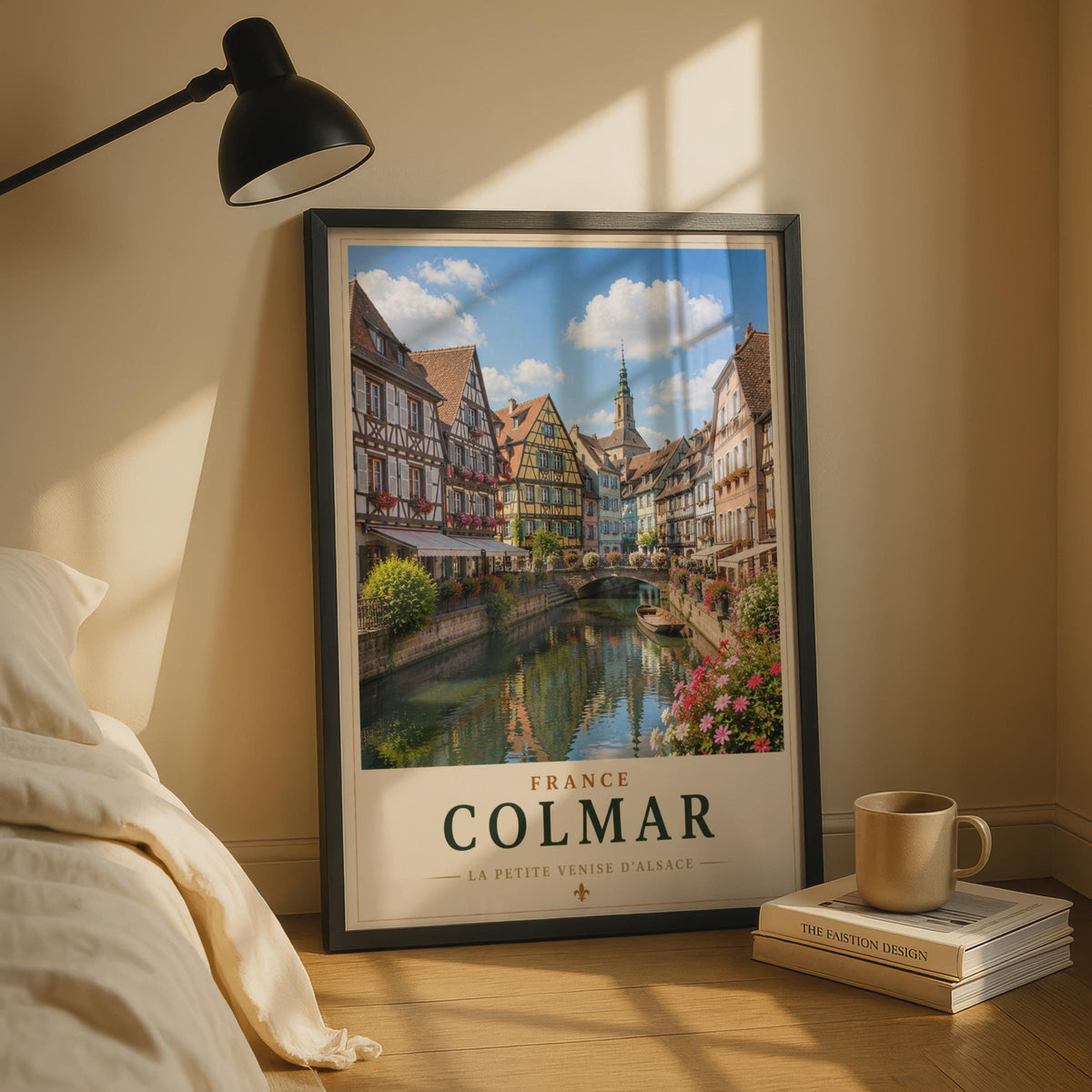 Colmar France Travel Poster, Alsace Canal Wall Art, La Petite Venise, French City Print