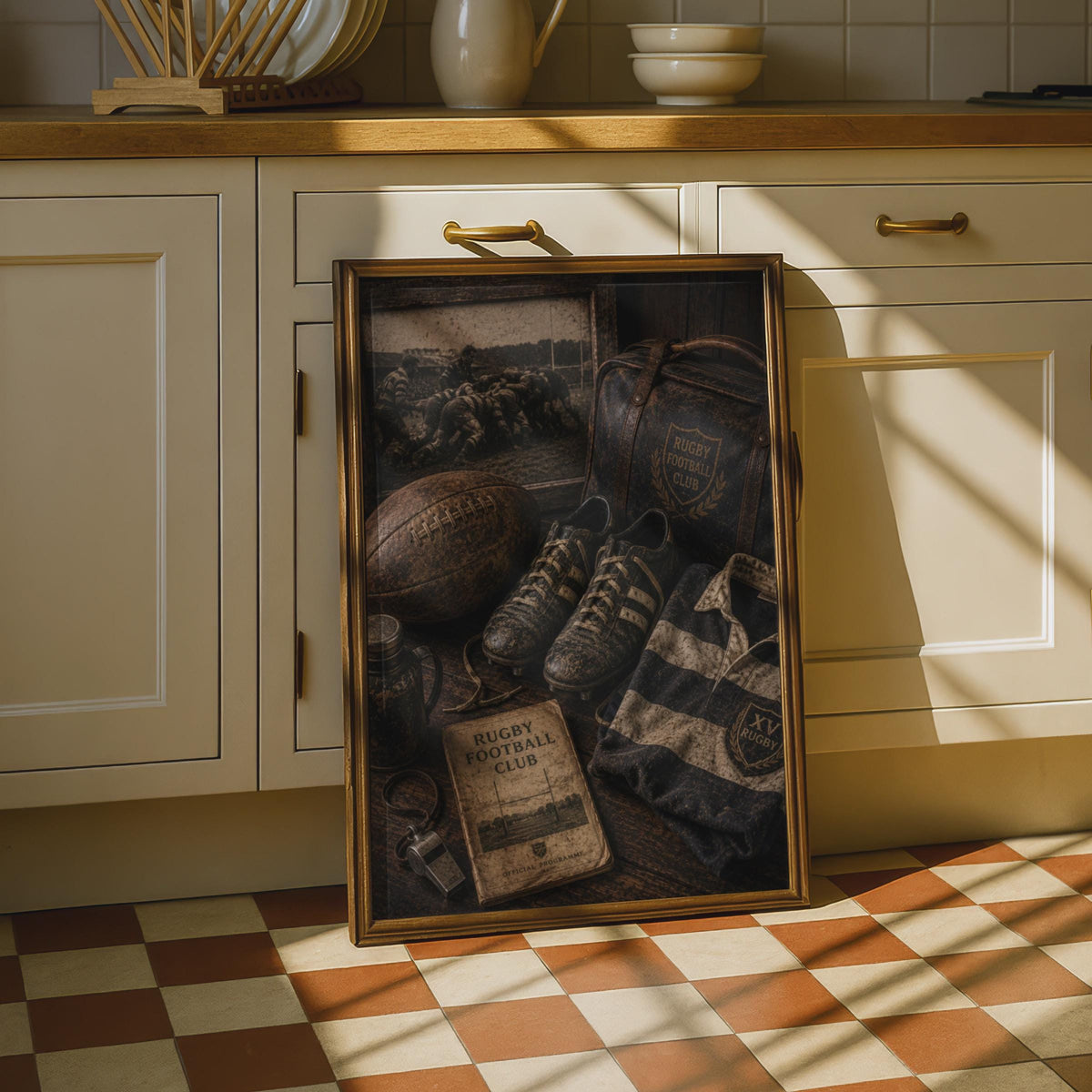 Vintage Rugby Football Club Poster, Retro Wall Art, Classic Sport Print