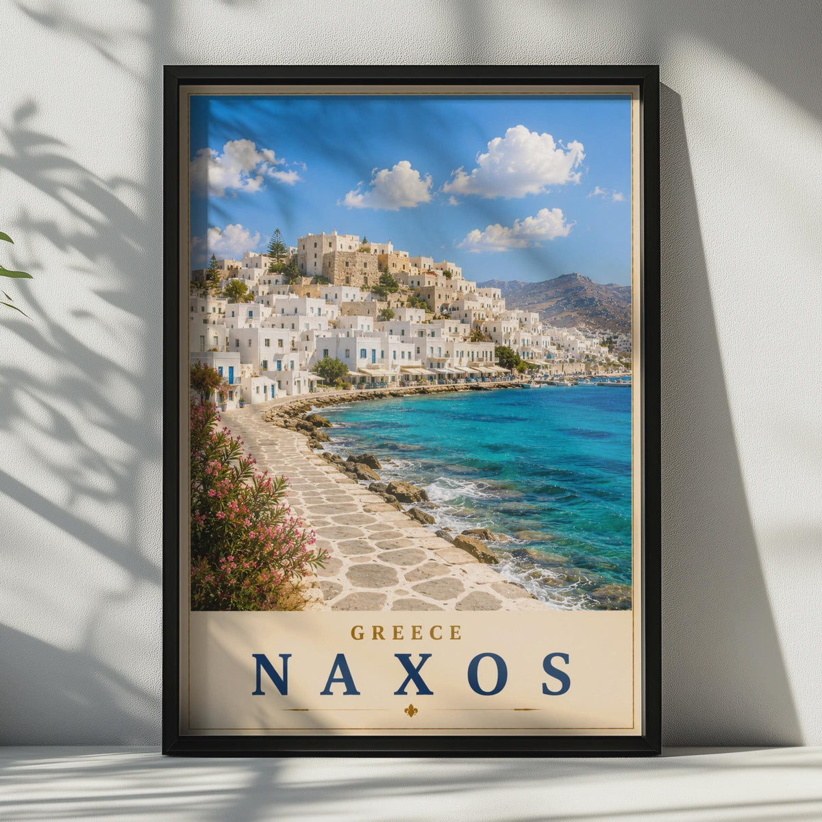 Naxos Greece Travel Poster, Greek Island Wall Art, Aegean Sea, Mediterranean Decor