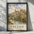 Toledo Spain Travel Poster, Watercolour City Wall Art, Vintage Spanish City Print, Historic Europe