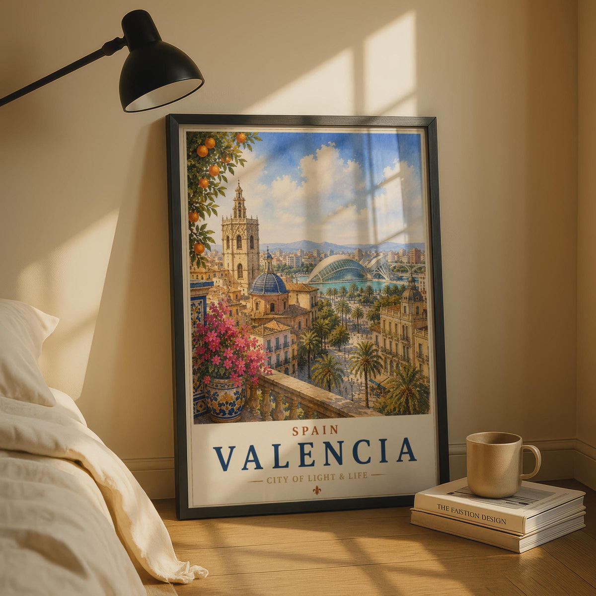 Valencia Spain Travel Poster, City of Arts Sciences Wall Art, Vintage Spanish City Print