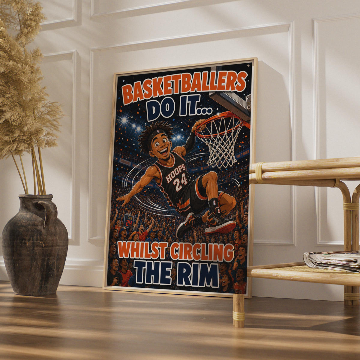 Funny Basketball Poster, Basketballers Do It Humour Gift, Comic Sports Wall Art