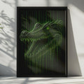 Crocodile Binary Code Poster, Green Matrix Reptile Wall Art (Digital Print)