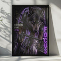 Wolf Cycling Focus Poster, Motivational Bike Wall Art, Dark Purple Sports Print for Gym
