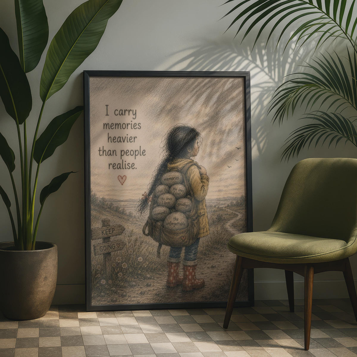 I Carry Memories Heavier Than People Realise Poster, Emotional Quote Wall Art