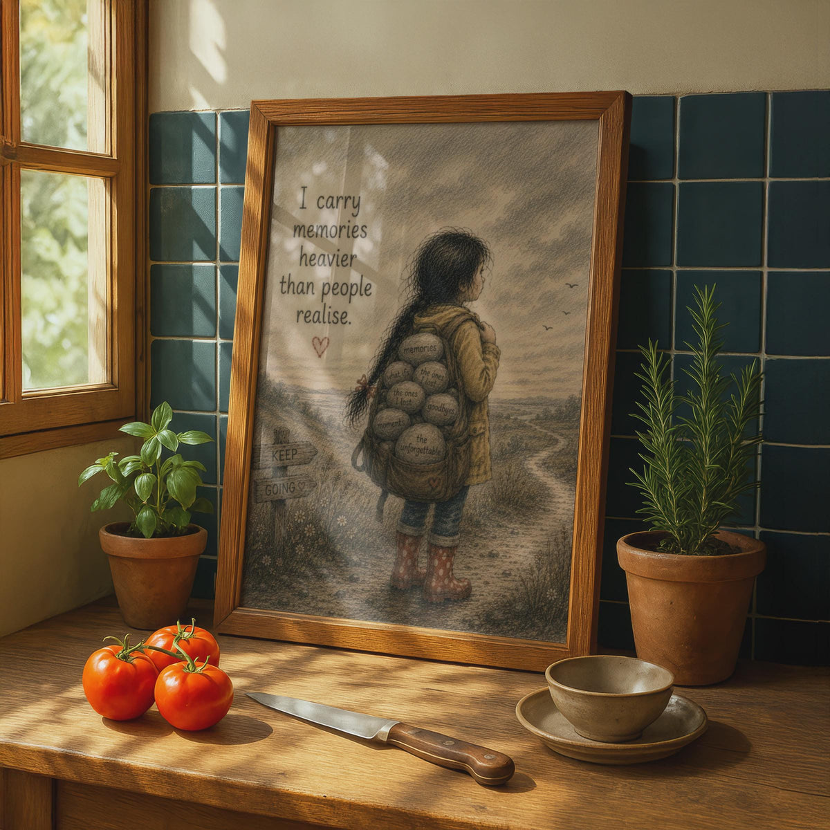 I Carry Memories Heavier Than People Realise Poster, Emotional Quote Wall Art