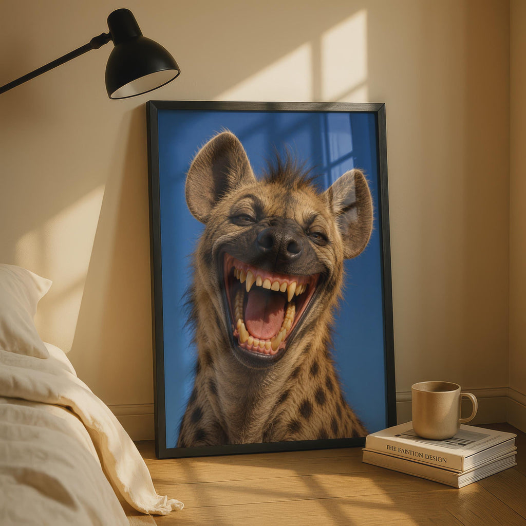 Laughing Hyena Poster, Funny Wildlife Animal Print, African Safari Wall Art