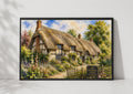 Anne Hathaway's Cottage Poster, Stratford-upon-Avon Watercolour, English Thatched Cottage Wall Art