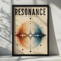 Resonance Sound Wave Poster, Music Art Print, Abstract Waveform Wall Art, Studio Decor