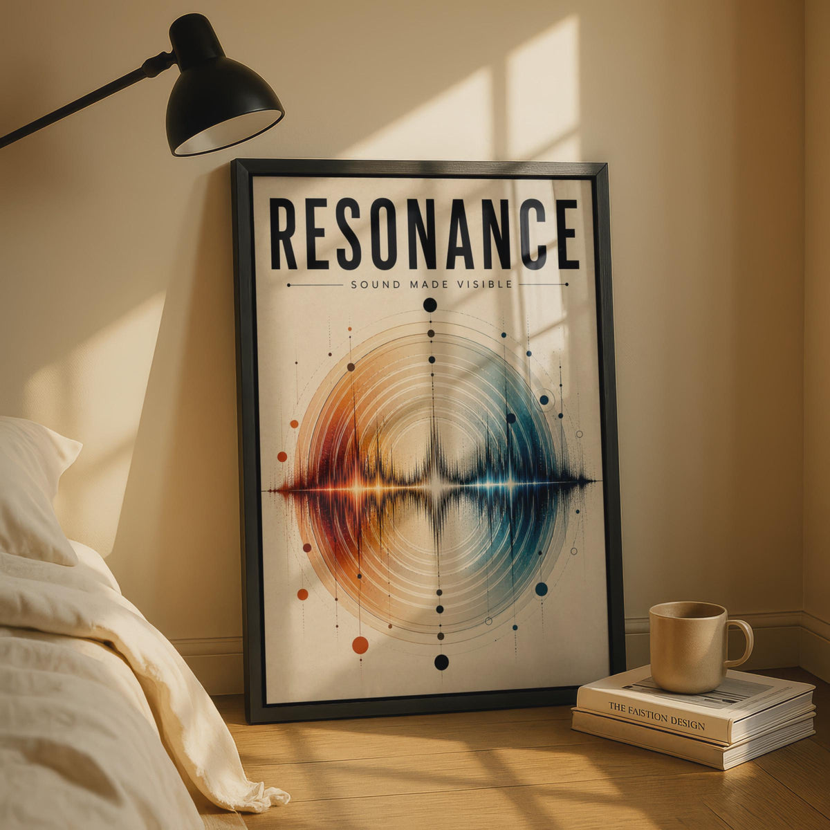 Resonance Sound Wave Poster, Music Art Print, Abstract Waveform Wall Art, Studio Decor