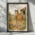 Foal Poster, Chestnut Baby Horse Watercolour Farm Art, Children's Nursery Wall Art Print