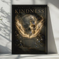 Kindness Skull Floral Dark Gothic Poster, Memento Vivere Motivational Wall Art Print