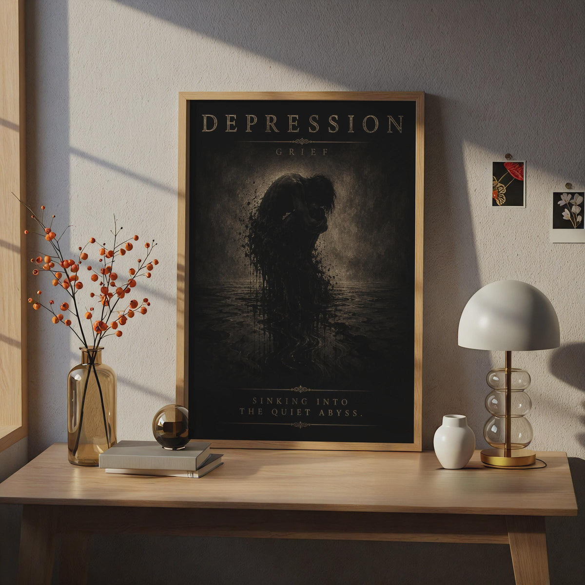 Grief Art Print – Deep Sorrow, Gothic Wall Decor, Emotional Poster