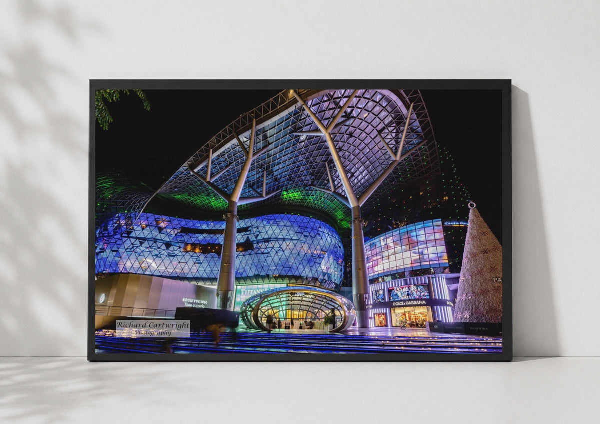 Singapore ION Orchard Night Photography Poster, Modern Architecture Wall Art