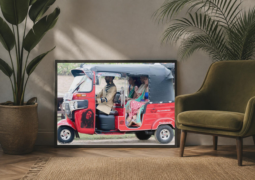 Tuk Tuk Sri Lanka Photography Poster, Colourful Street Life, Travel Wall Art Print
