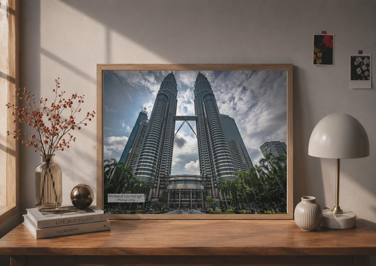 Petronas Twin Towers Poster, Kuala Lumpur Wall Art, Malaysia Skyline Photography Print