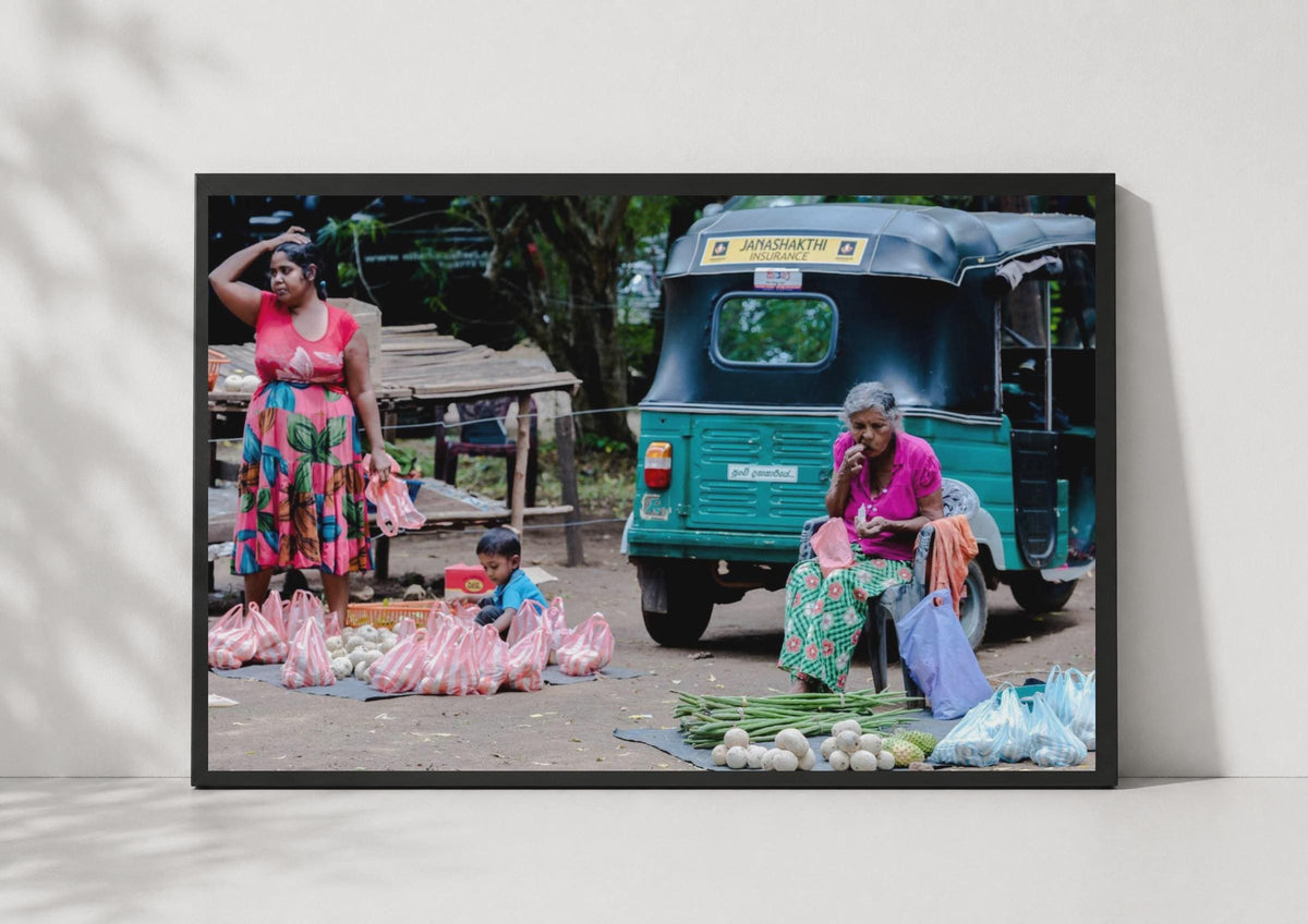 Sri Lanka Street Market Poster, Tuk Tuk Photography, Colourful Travel Wall Art Print