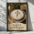 Tarta de Santiago Spanish Almond Cake Poster, Spain Food Wall Art, Kitchen Decor