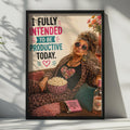 Funny Lazy Day Poster, Productive Today Humour Wall Art, Sassy Older Woman Gift Print
