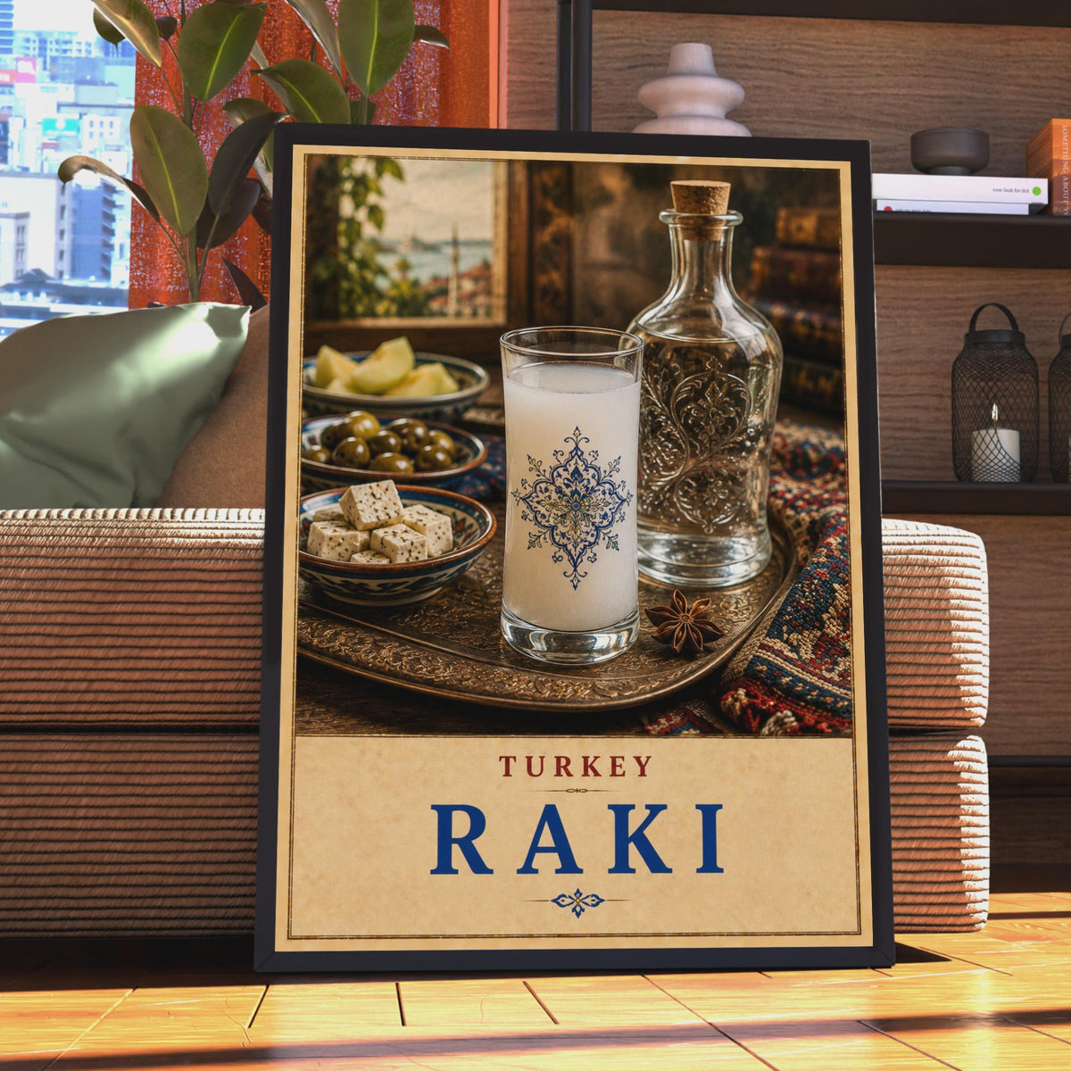 Turkey Raki Poster, Anise Spirit, Istanbul Bar Decor, Vintage Style Print