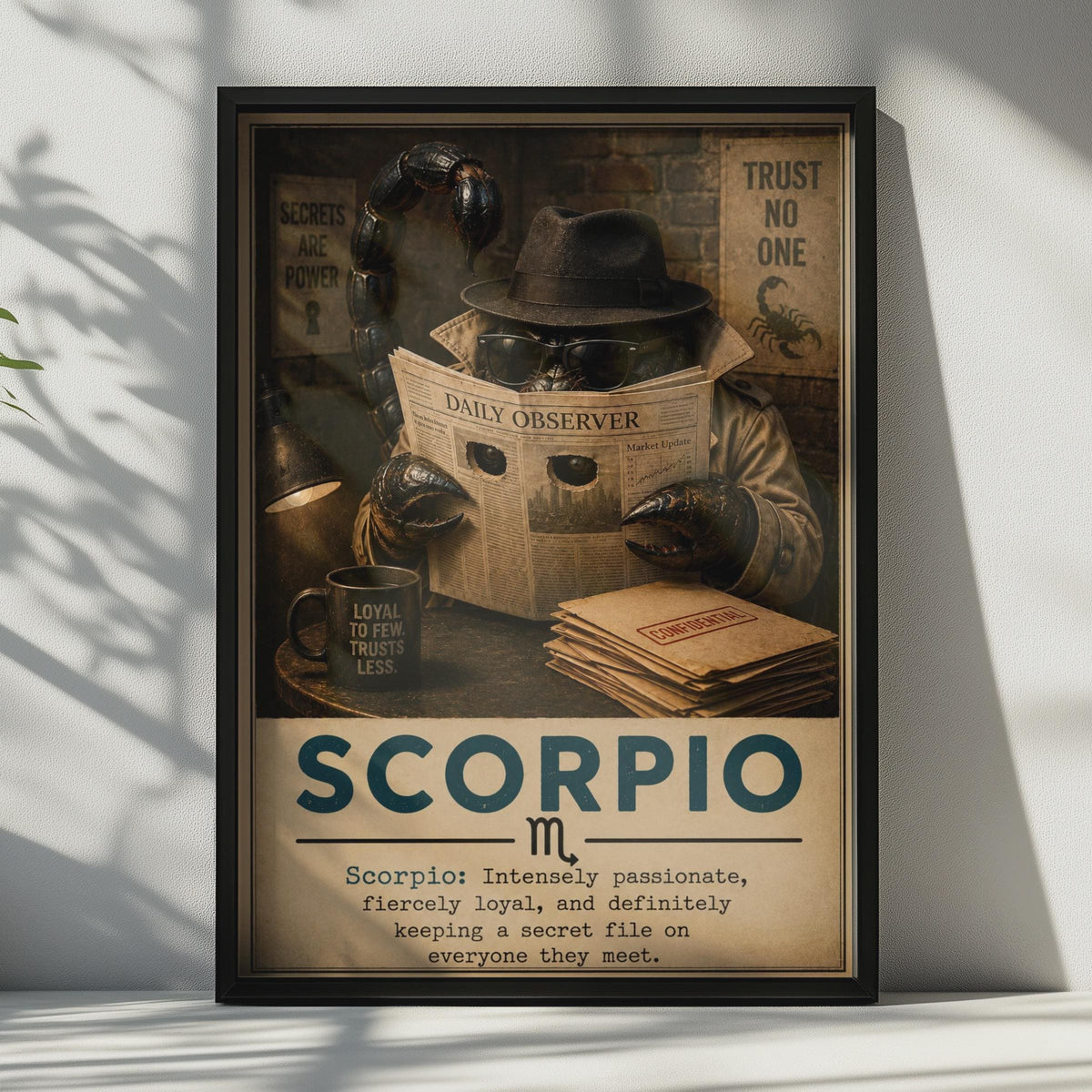 Scorpio Zodiac Poster, Dark Vintage Style, Funny Astrology Gift (Print)