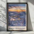 Ruka-Kuusamo Finland Winter Ski Resort Poster, Lapland Snow Sunset Travel Art (Print)