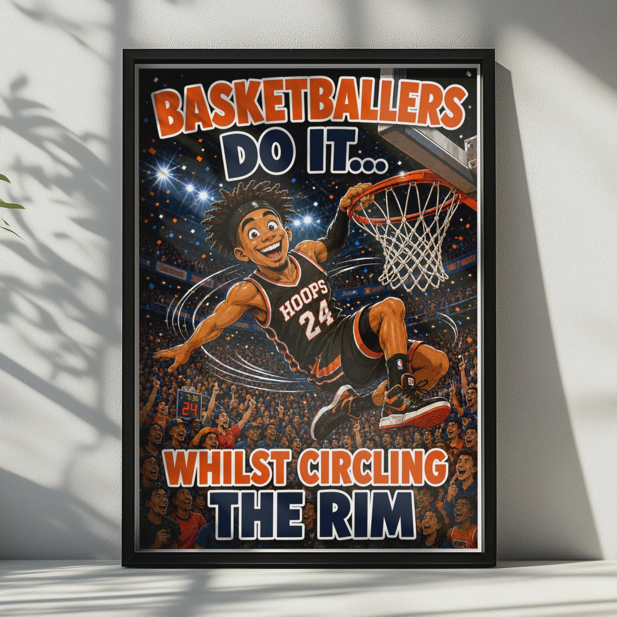 Funny Basketball Poster, Basketballers Do It Humour Gift, Comic Sports Wall Art